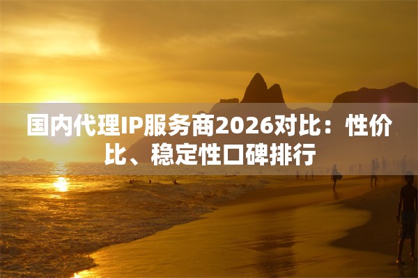 国内代理IP服务商2026对比：性价比、稳定性口碑排行
