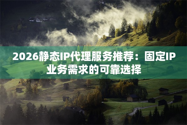 2026静态IP代理服务推荐：固定IP业务需求的可靠选择