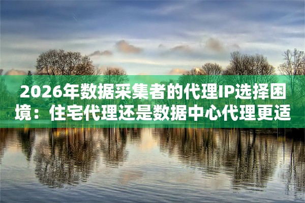 2026年数据采集者的代理IP选择困境：住宅代理还是数据中心代理更适合你？
