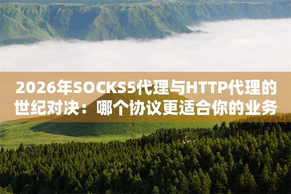 2026年SOCKS5代理与HTTP代理的世纪对决：哪个协议更适合你的业务需求？