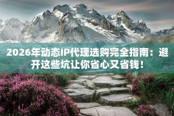 2026年动态IP代理选购完全指南：避开这些坑让你省心又省钱！