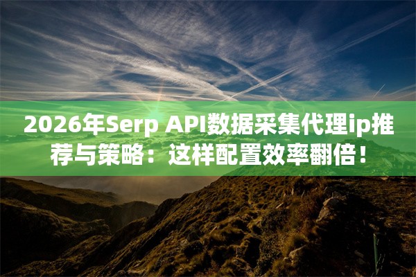 2026年Serp API数据采集代理ip推荐与策略：这样配置效率翻倍！