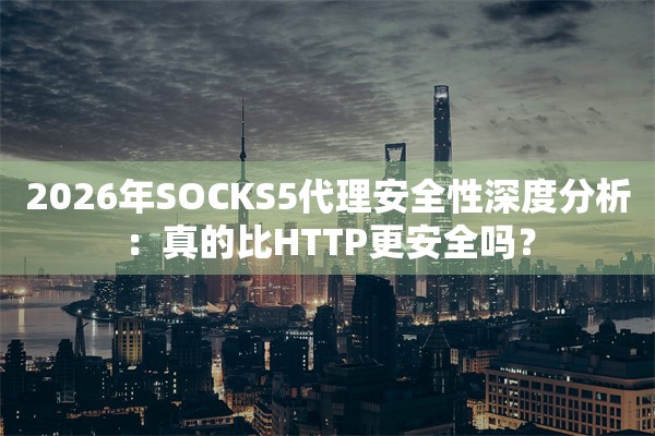 2026年SOCKS5代理安全性深度分析：真的比HTTP更安全吗？