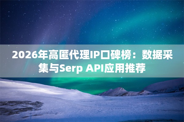 2026年高匿代理IP口碑榜：数据采集与Serp API应用推荐