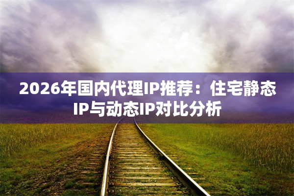 2026年国内代理IP推荐：住宅静态IP与动态IP对比分析