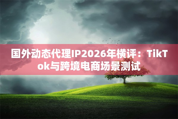 国外动态代理IP2026年横评：TikTok与跨境电商场景测试