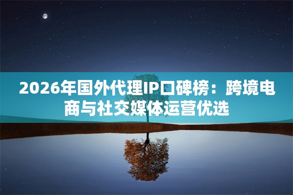 2026年国外代理IP口碑榜：跨境电商与社交媒体运营优选