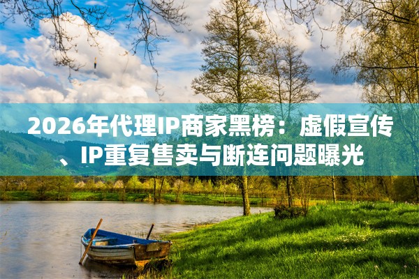 2026年代理IP商家黑榜：虚假宣传、IP重复售卖与断连问题曝光