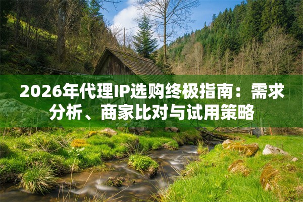 2026年代理IP选购终极指南：需求分析、商家比对与试用策略