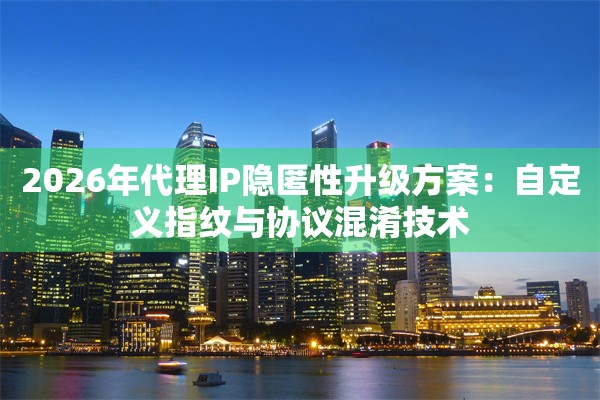 2026年代理IP隐匿性升级方案：自定义指纹与协议混淆技术