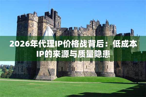 2026年代理IP价格战背后：低成本IP的来源与质量隐患