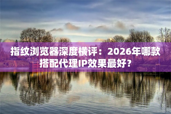 指纹浏览器深度横评：2026年哪款搭配代理IP效果最好？