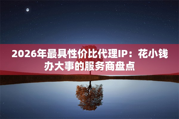 2026年最具性价比代理IP：花小钱办大事的服务商盘点