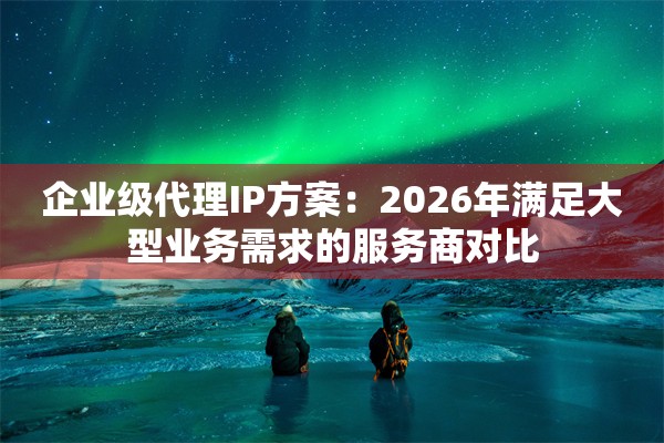 企业级代理IP方案：2026年满足大型业务需求的服务商对比