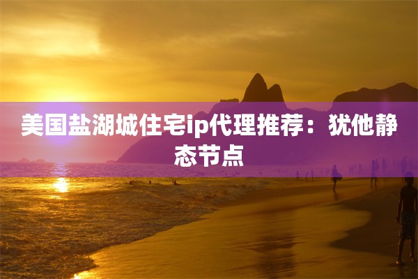 美国盐湖城住宅ip代理推荐：犹他静态节点