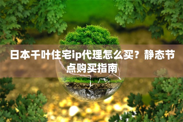 日本千叶住宅ip代理怎么买？静态节点购买指南