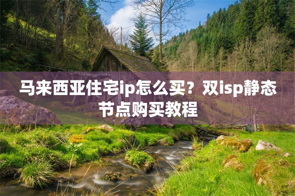 马来西亚住宅ip怎么买？双isp静态节点购买教程
