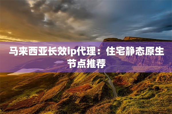 马来西亚长效ip代理：住宅静态原生节点推荐