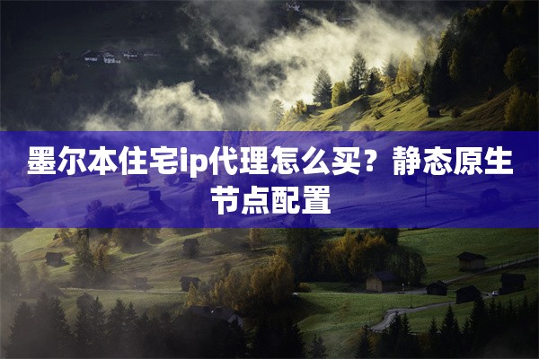 墨尔本住宅ip代理怎么买？静态原生节点配置