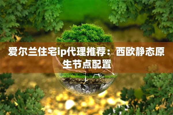 爱尔兰住宅ip代理推荐:西欧静态原生节点配置