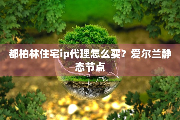 都柏林住宅ip代理怎么买?爱尔兰静态节点