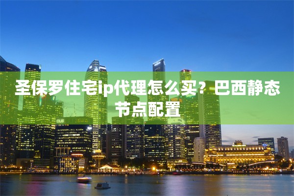 圣保罗住宅ip代理怎么买?巴西静态节点配置