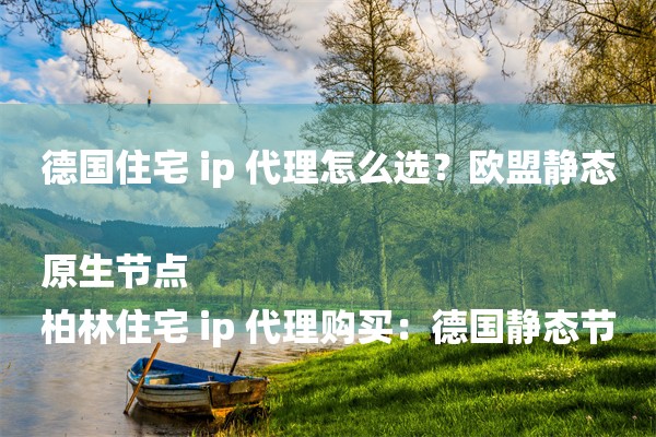 德国住宅 ip 代理怎么选?欧盟静态原生节点
柏林住宅 ip 代理购买:德国静态节点推荐