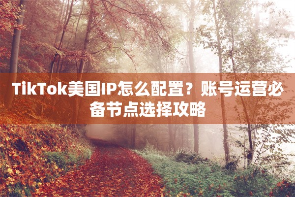 TikTok美国IP怎么配置?账号运营必备节点选择攻略