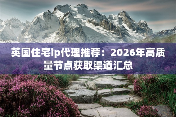 英国住宅ip代理推荐:2026年高质量节点获取渠道汇总