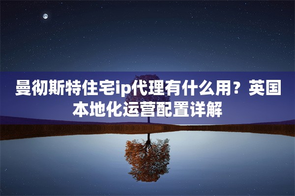 曼彻斯特住宅ip代理有什么用？英国本地化运营配置详解