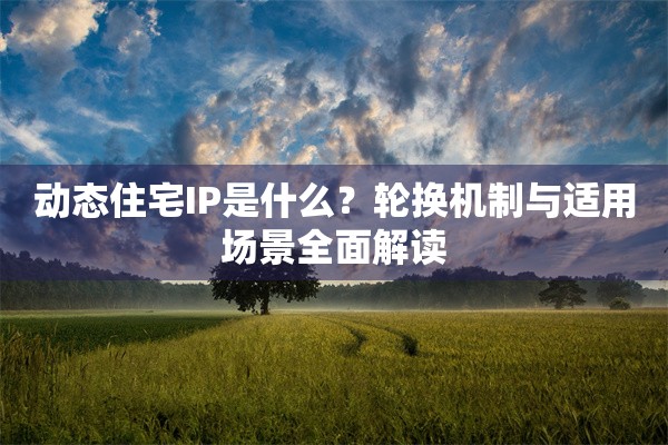 动态住宅IP是什么?轮换机制与适用场景全面解读