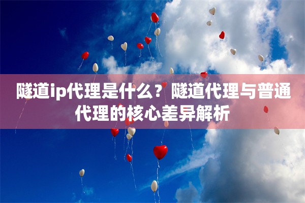 隧道ip代理是什么?隧道代理与普通代理的核心差异解析