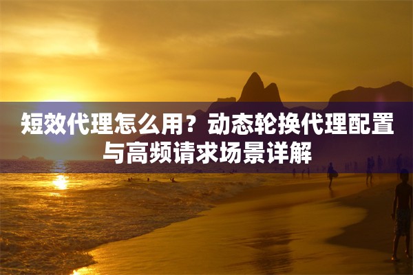 短效代理怎么用?动态轮换代理配置与高频请求场景详解