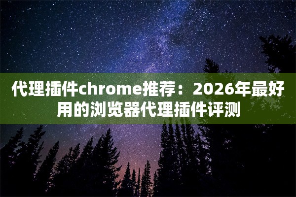 代理插件chrome推荐:2026年最好用的浏览器代理插件评测