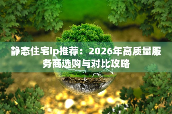 静态住宅ip推荐：2026年高质量服务商选购与对比攻略