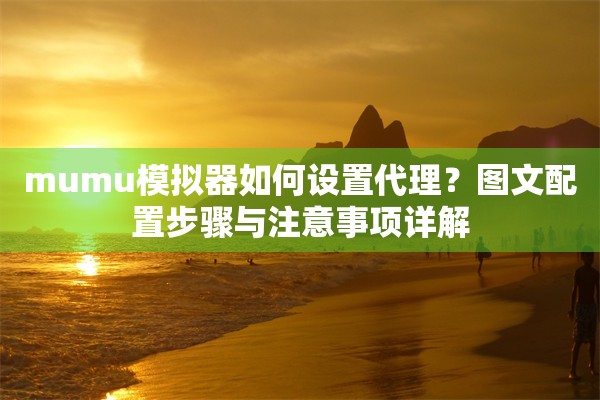mumu模拟器如何设置代理？图文配置步骤与注意事项详解