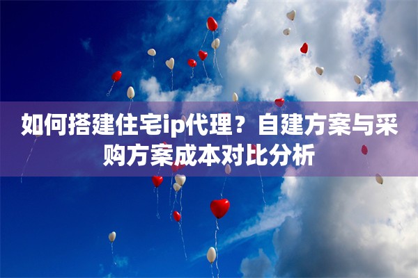 如何搭建住宅ip代理?自建方案与采购方案成本对比分析