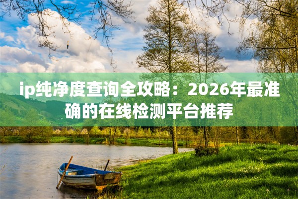 ip纯净度查询全攻略:2026年最准确的在线检测平台推荐