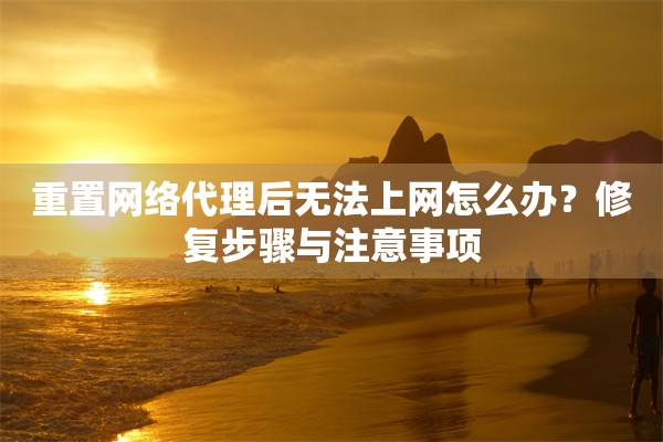 重置网络代理后无法上网怎么办?修复步骤与注意事项
