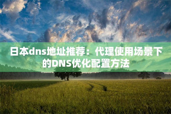 日本dns地址推荐:代理使用场景下的DNS优化配置方法