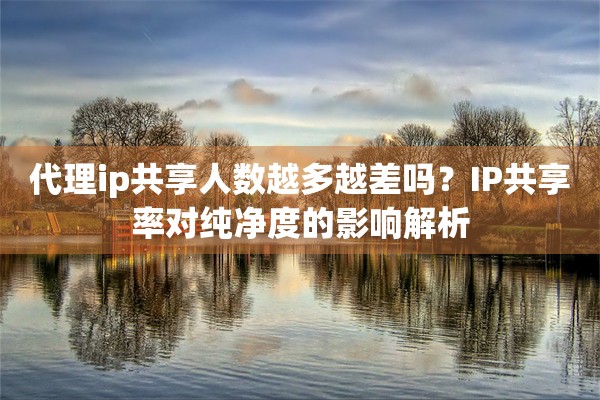 代理ip共享人数越多越差吗？IP共享率对纯净度的影响解析