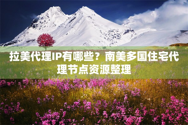 拉美代理IP有哪些?南美多国住宅代理节点资源整理