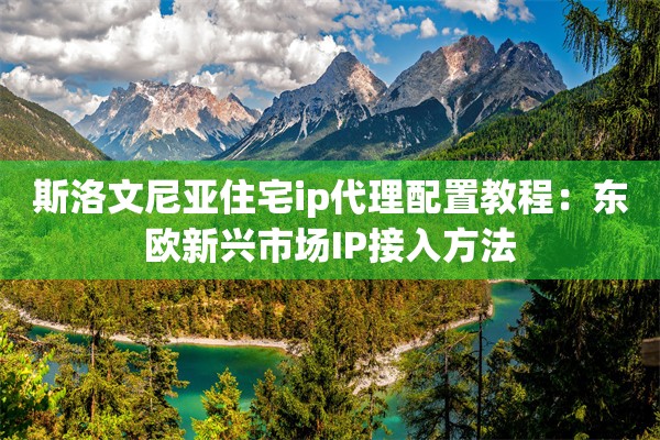 斯洛文尼亚住宅ip代理配置教程:东欧新兴市场IP接入方法