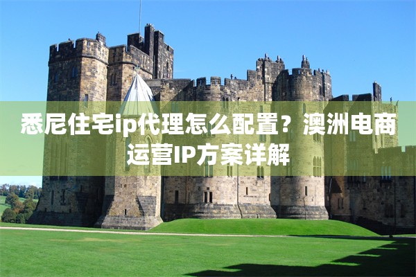 悉尼住宅ip代理怎么配置？澳洲电商运营IP方案详解