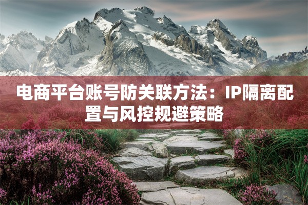 电商平台账号防关联方法：IP隔离配置与风控规避策略