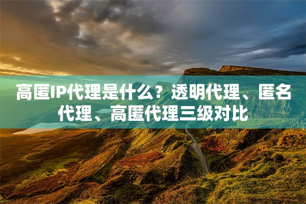 高匿IP代理是什么?透明代理、匿名代理、高匿代理三级对比
