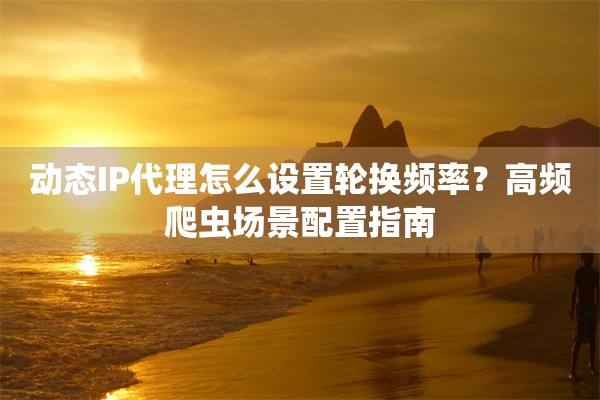 动态IP代理怎么设置轮换频率？高频爬虫场景配置指南
