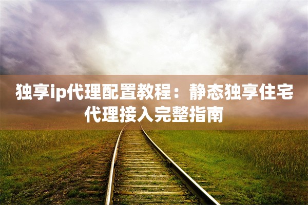 独享ip代理配置教程：静态独享住宅代理接入完整指南