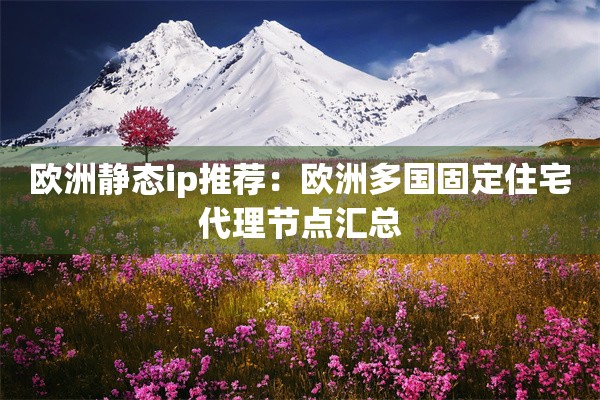 欧洲静态ip推荐：欧洲多国固定住宅代理节点汇总