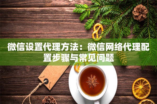 微信设置代理方法:微信网络代理配置步骤与常见问题